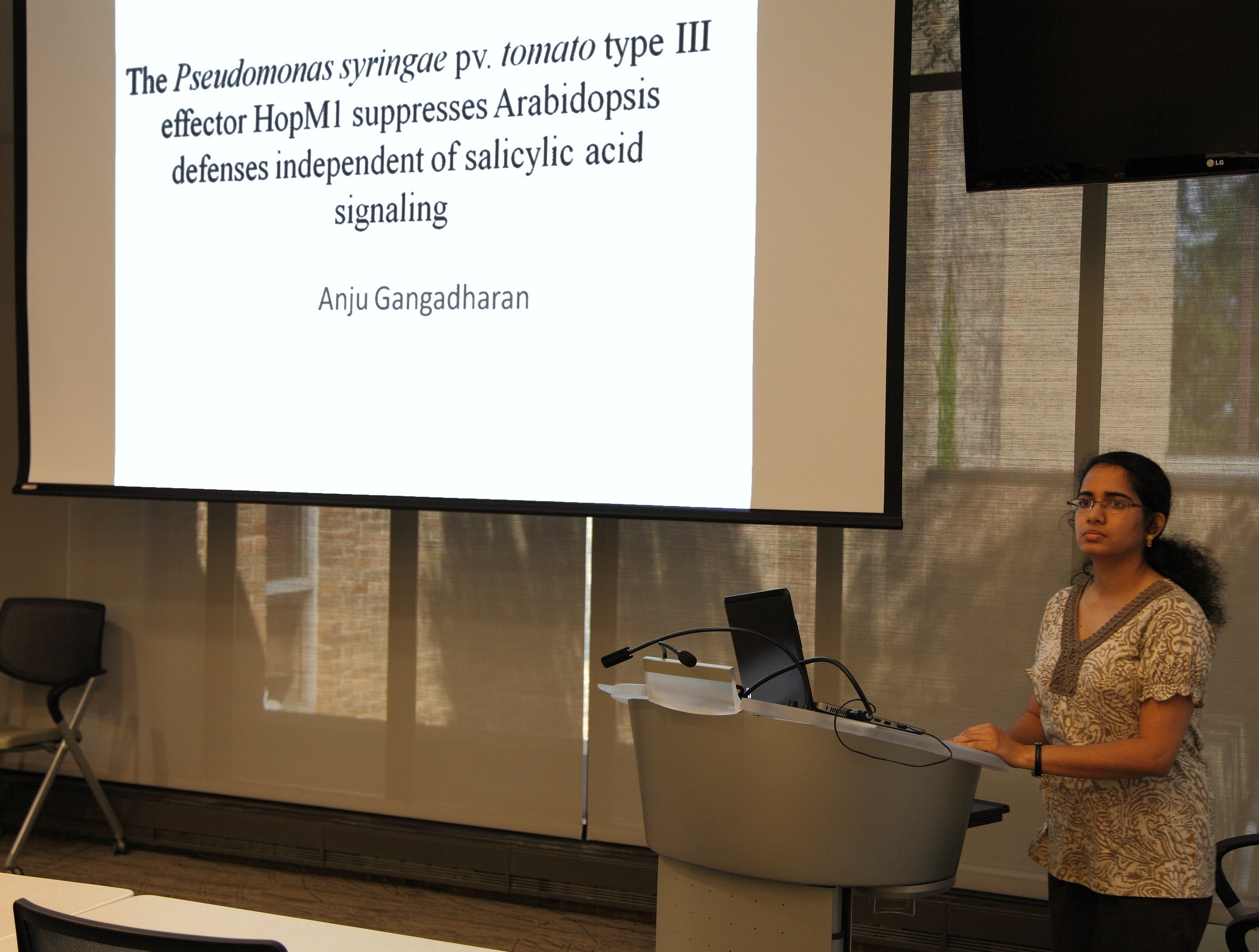 workshop presenter at podium